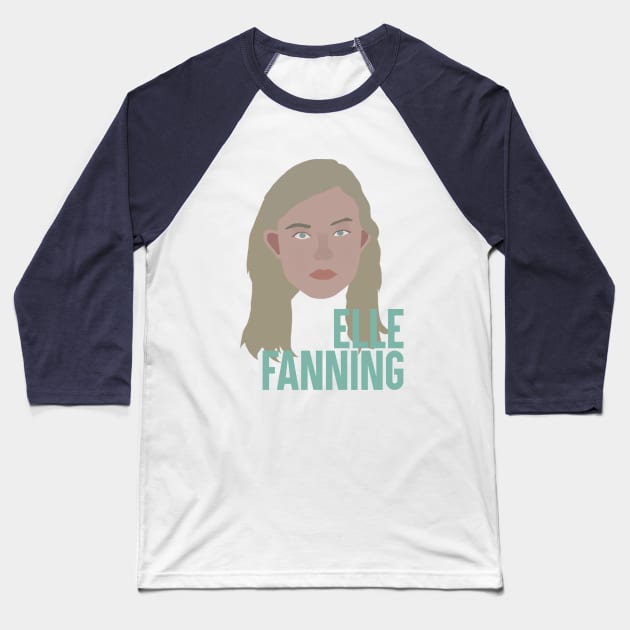 Elle Fanning Head Baseball T-Shirt by JorisLAQ